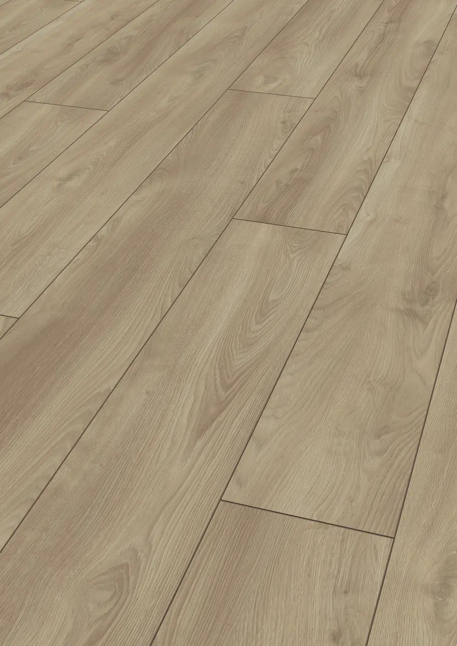 Piso laminado Mammut Plus Macro Oak Light, tono beige claro